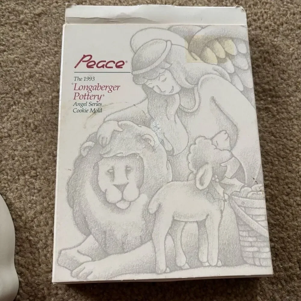 Longaberger Pottery 1993 Angel Series Cookie Mold Peace *New*